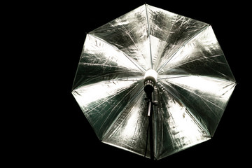 reflective shiny umbrella with the included energy-saving lamp for shooting in photo studio