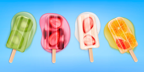 Icecream Fruit Popsicles Collection