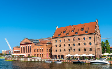 Traditional houses near the Motlawa river in Gdansk, Poland