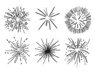 fireworks set of icons skits. isolated vector