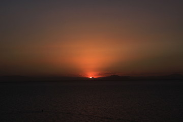 Fototapeta premium Atardece en la Manga la mar Menor, Murcia, España