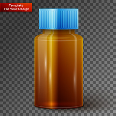 Glass medicine bottle On transparent Background