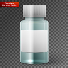 Glass medicine bottle On transparent Background