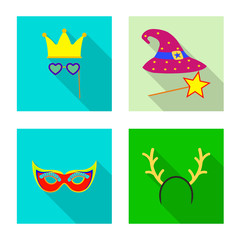 Vector illustration of party and birthday symbol. Set of party and celebration stock symbol for web.