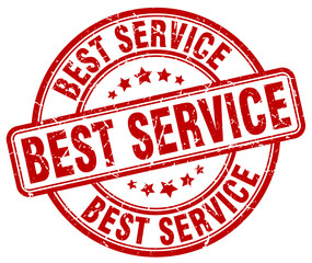 best service red grunge round vintage rubber stamp