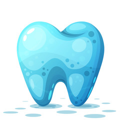 Cartoon tooth on the white background. Vector eps 10