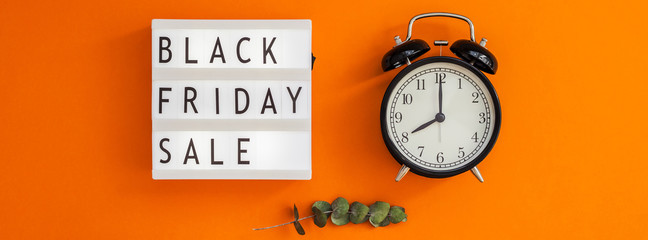 Black friday sale text on white lightbox