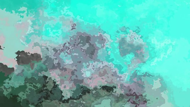 abstract animated twinking stained background seamless loop video - watercolor splotch effect - lagoon blue aqua green turquoise gray color