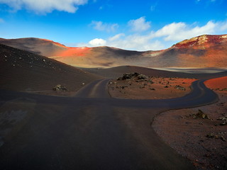 Fototapeta na wymiar colorful volcanic craters in Timanfaya National Park, Lanzarote
