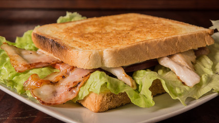 Chicke breast and bacon sandwich