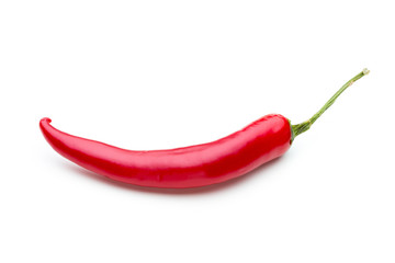 Red chilli pepper isolated on a white background.