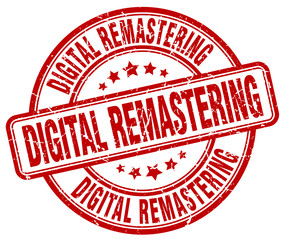 digital remastering red grunge stamp