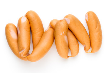 Pork sausage isolated on white background.