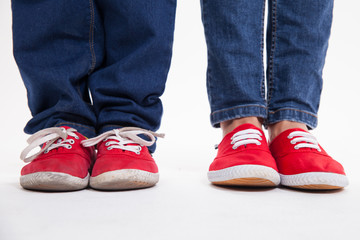 Parent and son Red shoes shoes