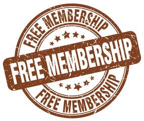 free membership brown grunge stamp