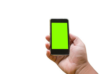 Soft focus of hand using mobile smart phone with blurred background