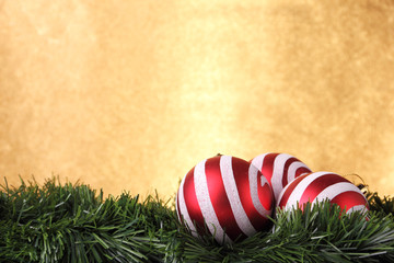 White and red Christmas baubles