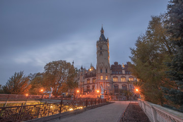 beleuchtetes Schloss Schwerin