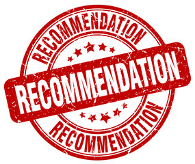 recommendation red grunge stamp