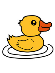 see wasser quietscheente gummiente badeente ente gans vogel baby kind klein süß niedlich comic cartoon clipart design