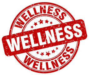 wellness red grunge stamp