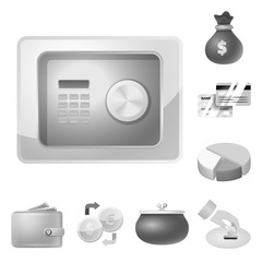 Isolated object of bank and money logo. Set of bank and bill vector icon for stock.