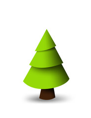 Christmas tree flat illustration