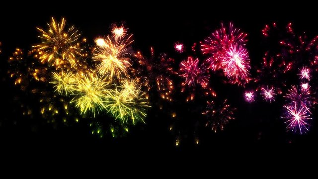 Fireworks - looping display - Multicoloured v7