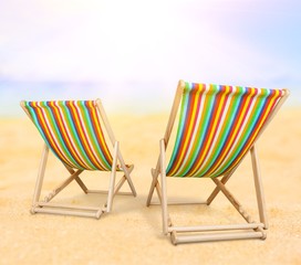 Matcheswooden chaise longue chairs isolated on white