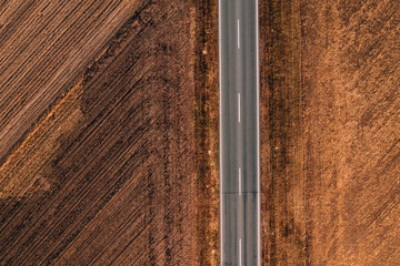 Aerial view of empty road through countryside © Bits and Splits
