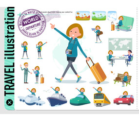 flat type Bob hair women Sportswear_travel