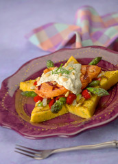 Very nice prepared chicken breast as Appetizer