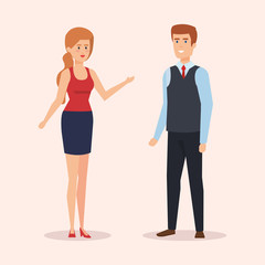 Obraz premium young couple avatars characters