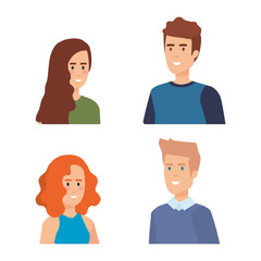 Fototapeta premium group of young people characters