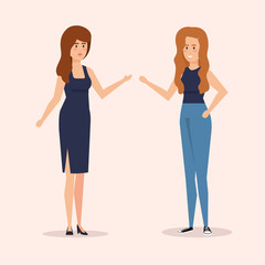 Obraz premium group of girls avatars characters