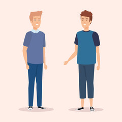 Fototapeta premium group of men avatars characters