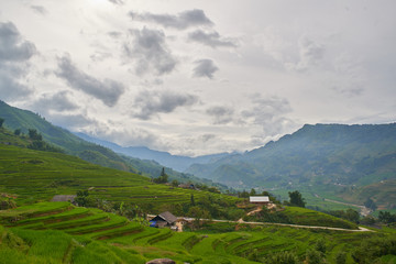 Fototapeta na wymiar Montañas de Sa Pa en Vietnam