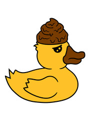 scheiße kopf kacke haufen häufchen ekelig kopf kot quietscheente gummiente badeente ente gans vogel baby kind klein süß niedlich comic cartoon clipart design