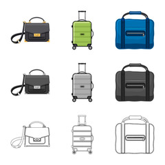 Isolated object of suitcase and baggage icon. Collection of suitcase and journey stock symbol for web.