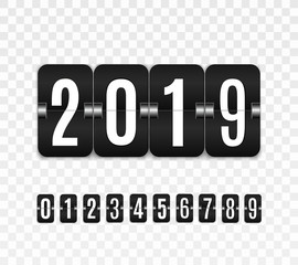 Happy new year.  Graphic design editable for your design.  Hour counter.  Vector template.