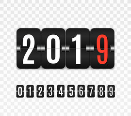 Happy new year.  Graphic design editable for your design.  Hour counter.  Vector template.