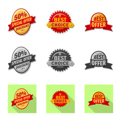 Vector design of emblem and badge logo. Set of emblem and sticker stock vector illustration.