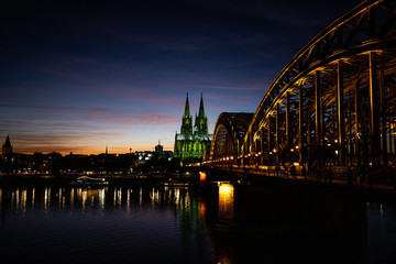 Cologne's Cathedral Illuminated After Sundown