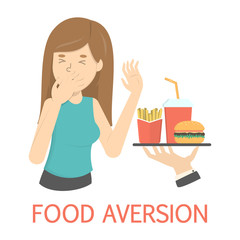Woman with food aversion or eating disorder