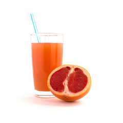 ripe grapefruit with grapefruit juice