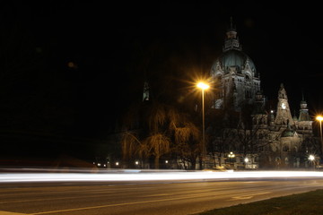 Fototapeta na wymiar Hannover Nachtaufnahme Neue Rathaus