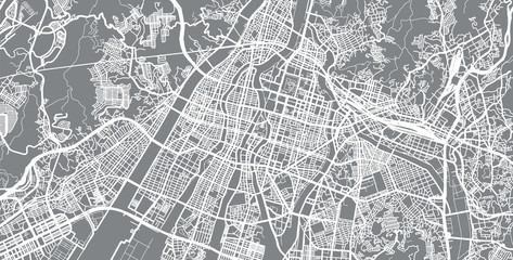Obraz premium Urban vector city map of Hiroshima, Japan