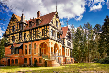 Hunting lodge in the woods in Gelbensande. Germany