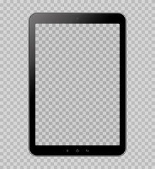 Tablet on transparent background. Vector illustration
