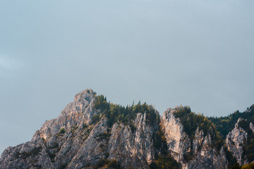 Landscape of mountain peak in Bicaz Canyon, Romania